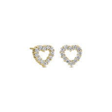 NEW Diamond Heart Earrings in 14k Yellow Gold (1/2 ct. tw.)