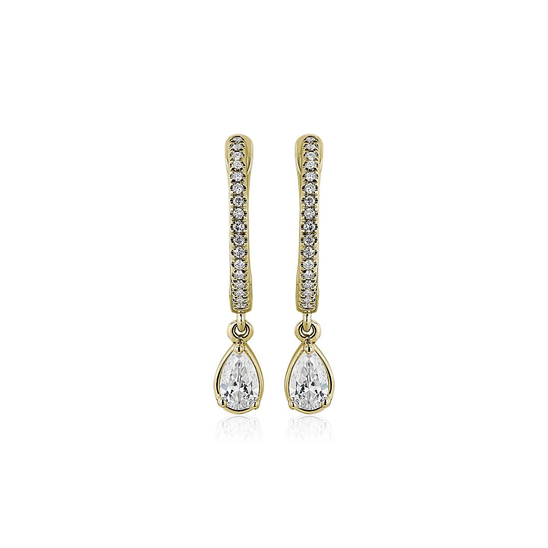 Diamond Pear Hoop Earrings in 14k Yellow Gold (1/2 ct. tw.)