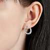 Diamond Pavé Leaf Hoop Earrings in 14k White Gold (7/8 ct. tw.)