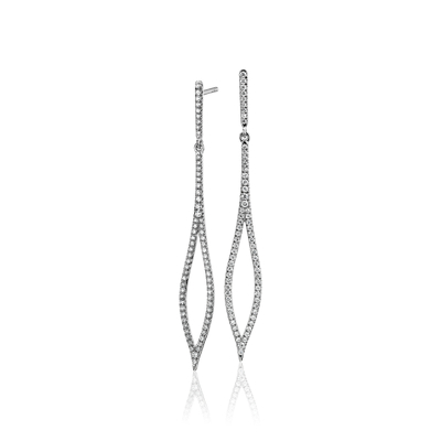 Pavé Diamond Open Drop Earrings in 14k White Gold (0.43 ct. tw.)