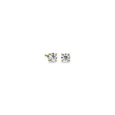 Puces d’oreilles en diamant sertissure à quatre griffes Or jaune 14 carats (0,23 carat, poids total)