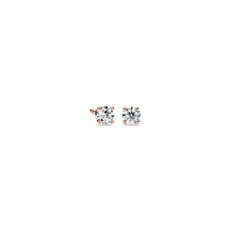Puces d’oreilles en diamant en or rose 14 carats(1/4 carat, poids total)