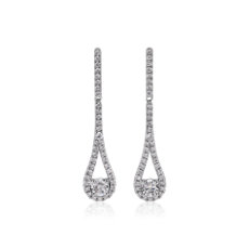 NEW Diamond Teardrop Drop Earrings in 14k White Gold (3/4 ct. tw.)