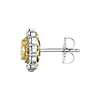 Double Halo Yellow and White Diamond Stud Earrings in 18k Yellow and White Gold (1 1/2 ct. tw.)