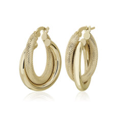 Double Hoop Earrings in 14k Italian Yellow Gold
