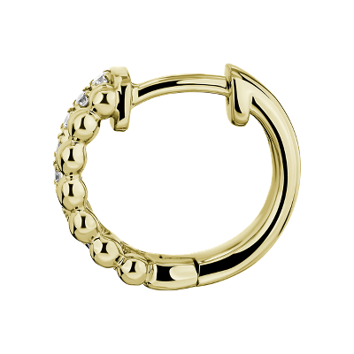 Double Row Diamond Huggie Hoop Earrings in 14k Yellow Gold (0.10 ct. tw.)