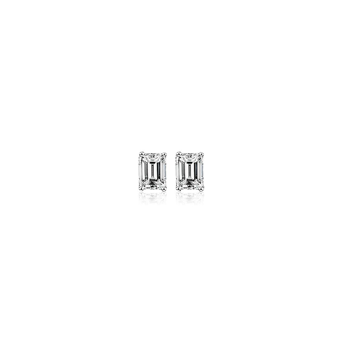 Emerald-Cut Diamond Stud Earrings in 14k White Gold - G/SI2 (5/8 ct. tw.)