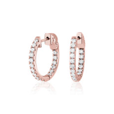 NEW Eternity Diamond Hoop Earrings in 14k Rose Gold (0.96 ct. tw.)