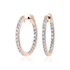 NEW Eternity Diamond Hoop Earrings in 14k Rose Gold (1.96 ct. tw.)