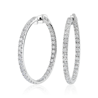 The Perfect Diamond Hoops in 14k White Gold (5 ct. tw.) | Blue Nile