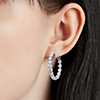 Floating Diamond Eternity Hoop Earrings in 14k White Gold (5 ct. tw)