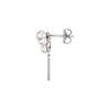 Graduated Freshwater Pearl Stud Earring with Half-Circle Chain in Sterling Silver