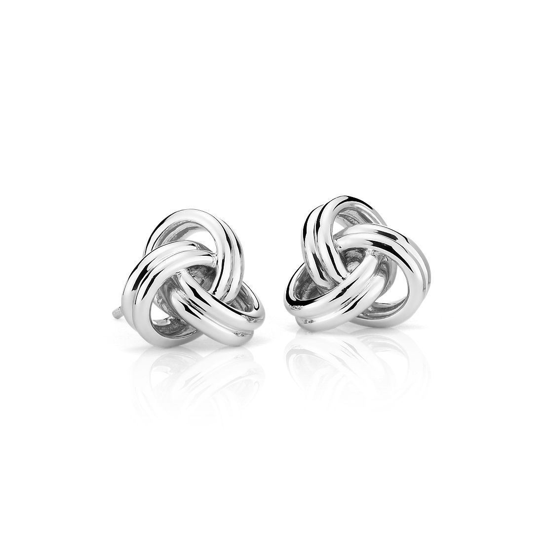 Grande Luxe Love Knot Stud Earrings in Sterling Silver