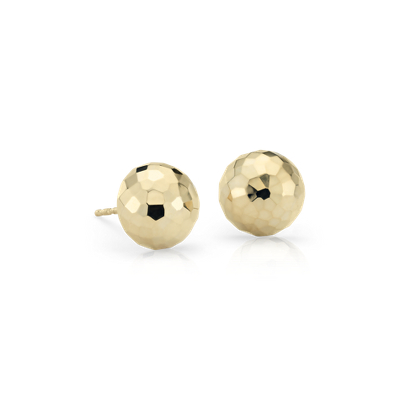Hammered Stud Earrings in 14k Yellow Gold (9.5mm) | Blue Nile