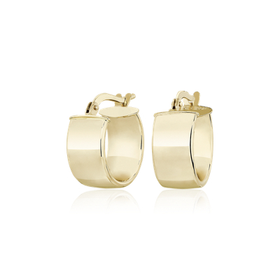 Aretes tipo argolla pequeños en oro amarillo de 14 k (7x15 mm) | Blue Nile