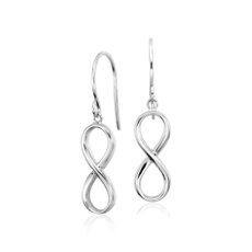 Infinity Drop Earrings in Sterling Silver 