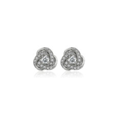 Love Knot Diamond Earring in 18k White Gold (1/4 ct. tw.)