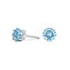 LIGHTBOX Lab-Grown Blue Diamond Cushion Solitaire Stud Earrings in 14k White Gold (1 1/2 ct. tw.)
