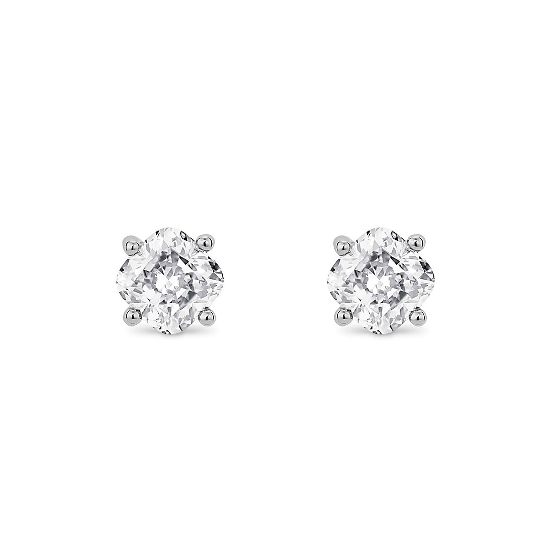 LIGHTBOX Lab-Grown Diamond Cushion Solitaire Stud Earrings in 14k White Gold (1 ct. tw.)