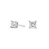 LIGHTBOX Lab-Grown Diamond Princess Solitaire Stud Earrings in 14k White Gold (1 ct. tw.)
