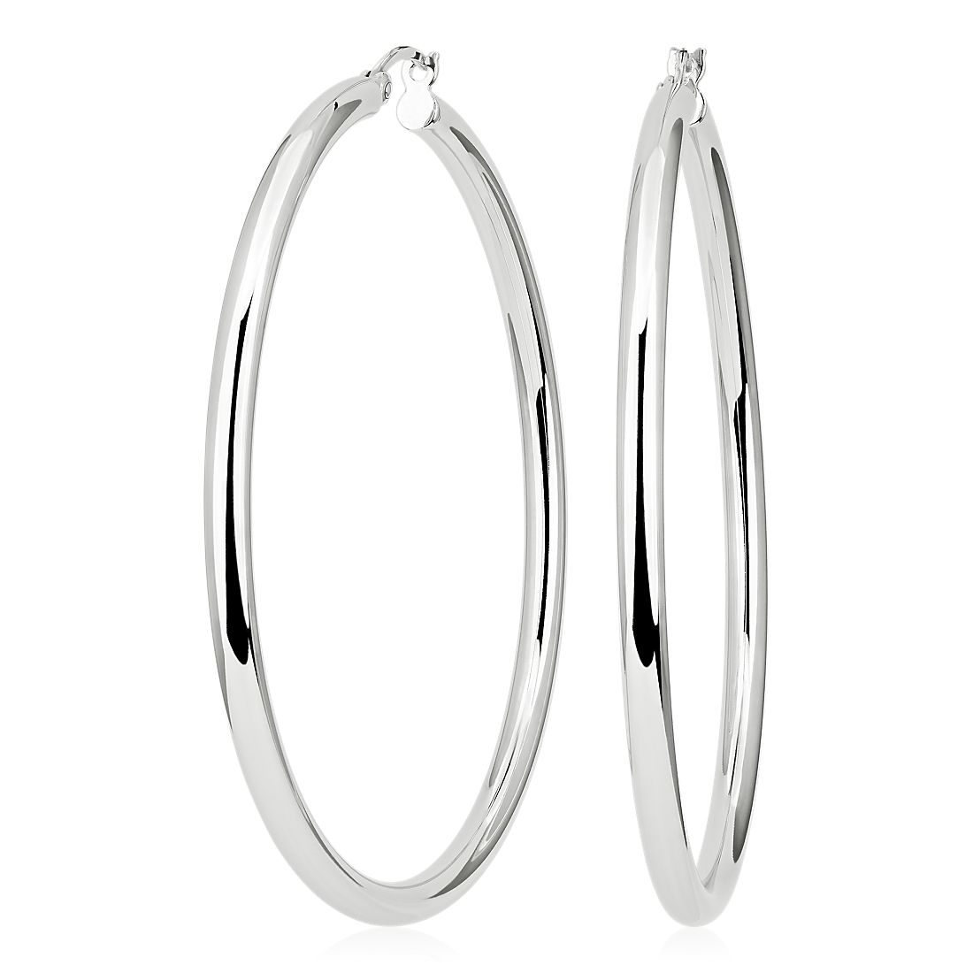 Polished Hoop Earrings in Sterling Silver