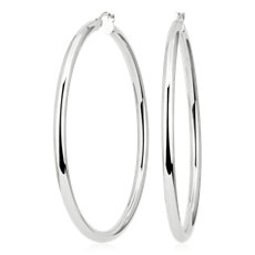 Statement Polished Hoop Earrings in Sterling Silver