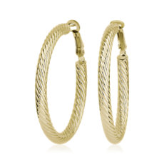 NEW Large Twist Hoop Earrings in 14k Yellow Gold