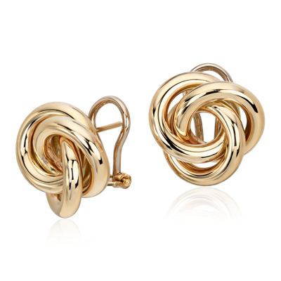 Oversized Love Knot Stud Earring In 14k Italian Yellow Gold Blue Nile