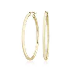 14k 黃金中型圈形耳環(2 x 34 毫米)