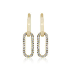 Oval Diamond Drop Earrings in 14k Yellow Gold (0.46 ct. tw.)