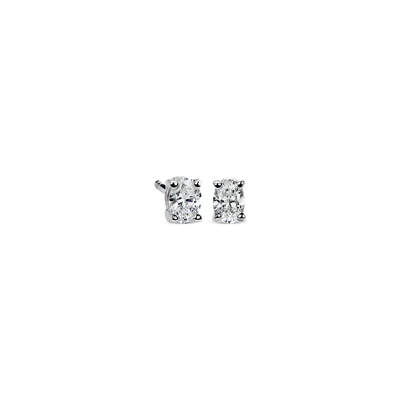 Oval Diamond Stud Earrings in 14k White Gold (1/2 ct. tw.) | Blue Nile