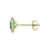Oval Emerald Halo Stud Earrings in 14k Yellow Gold (5x3mm)