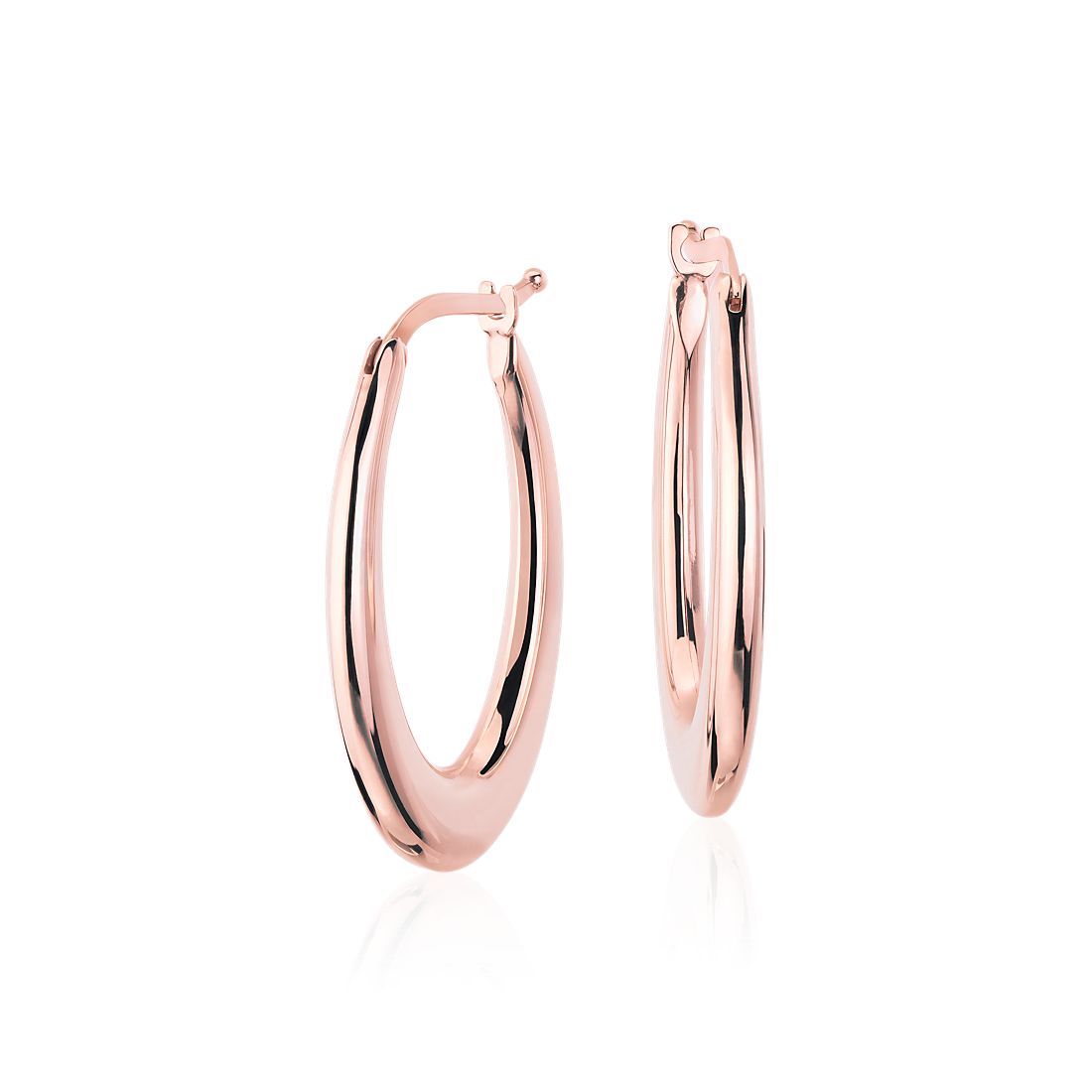 Oval Hoop Earrings in 14k Italian Rose Gold