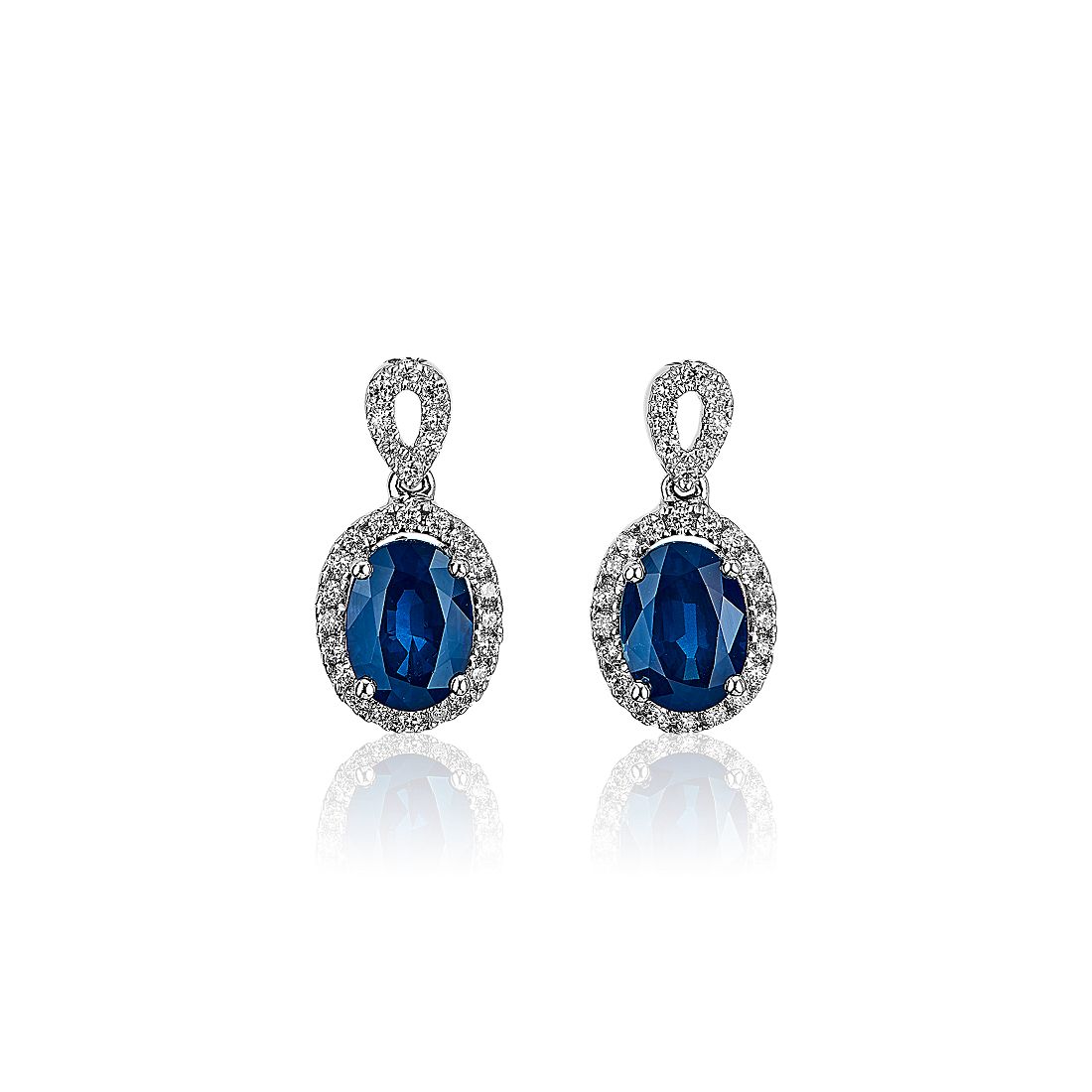 Blue Sapphire Gemstone Drop Earrings 