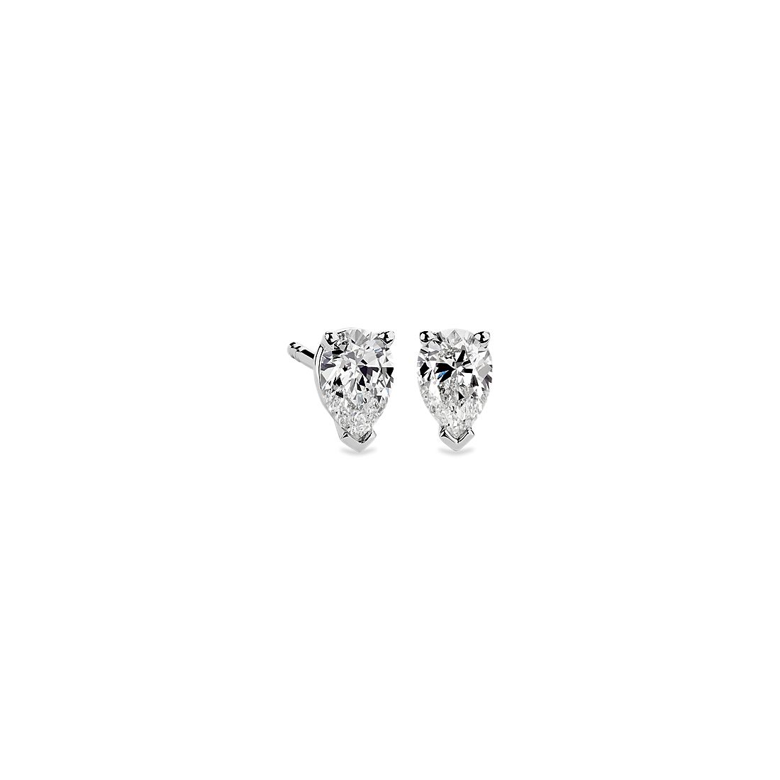 Pear Shape Diamond Stud Earrings in 14k White Gold (3/4 ct. tw.) 