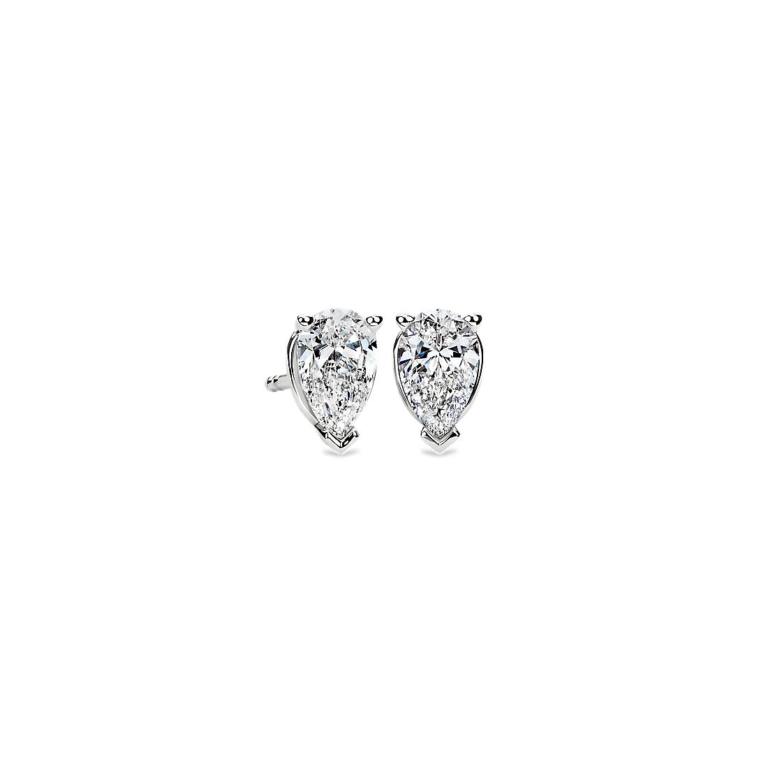 Pear Shape Diamond Stud Earrings in 14k White Gold (0.95 ct. tw.)