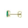 Pear Emerald Stud Earrings in 14k Yellow Gold (6x4mm)