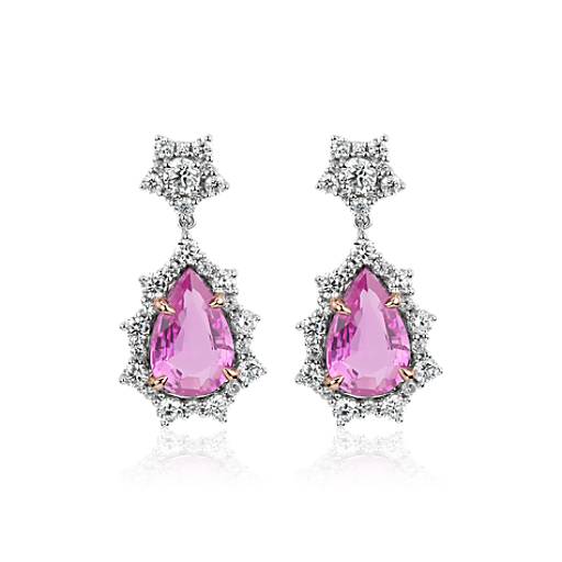 Melina Jewelry Melina Lady Pink Sapphire Topaz Pear Stud Earring