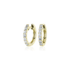 Petite Diamond Huggie Hoop Earrings in 14k Yellow Gold (0.54 ct. tw.)