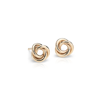 Petite Love Knot Earrings In 14k Yellow Gold Blue Nile