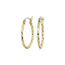 Petite Twisted Hoop Earrings in 14k Yellow Gold