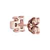 Pink Sapphire and Diamond Stud Earrings in 14k Rose Gold