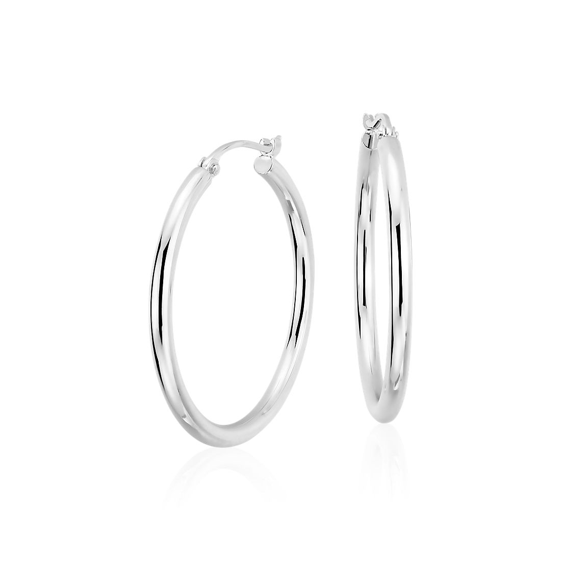 1" Small Hoop Earrings in Platinum (2 x 22 mm)