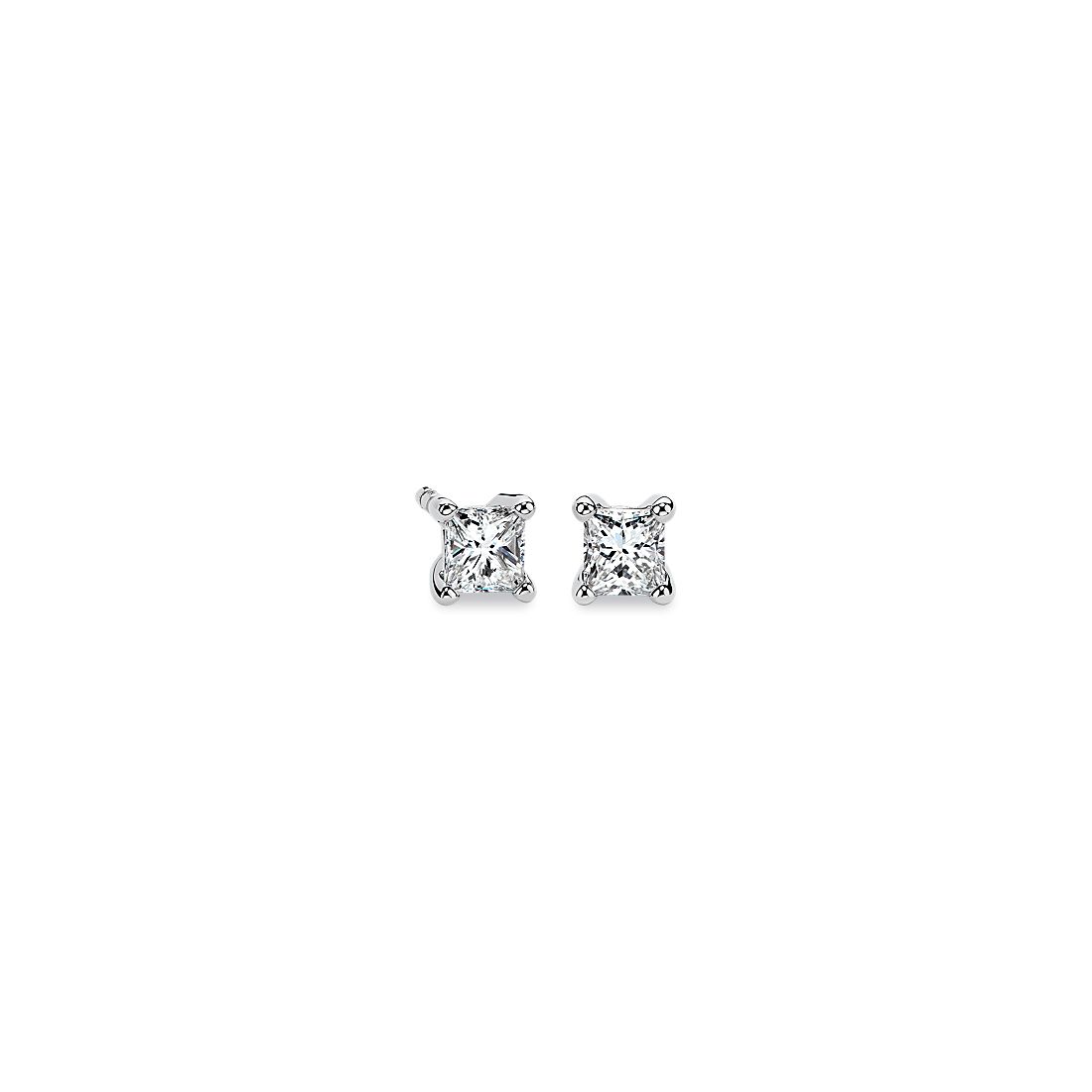 Platinum Four-Claw Princess Diamond Stud Earrings (0.30 ct. tw.)