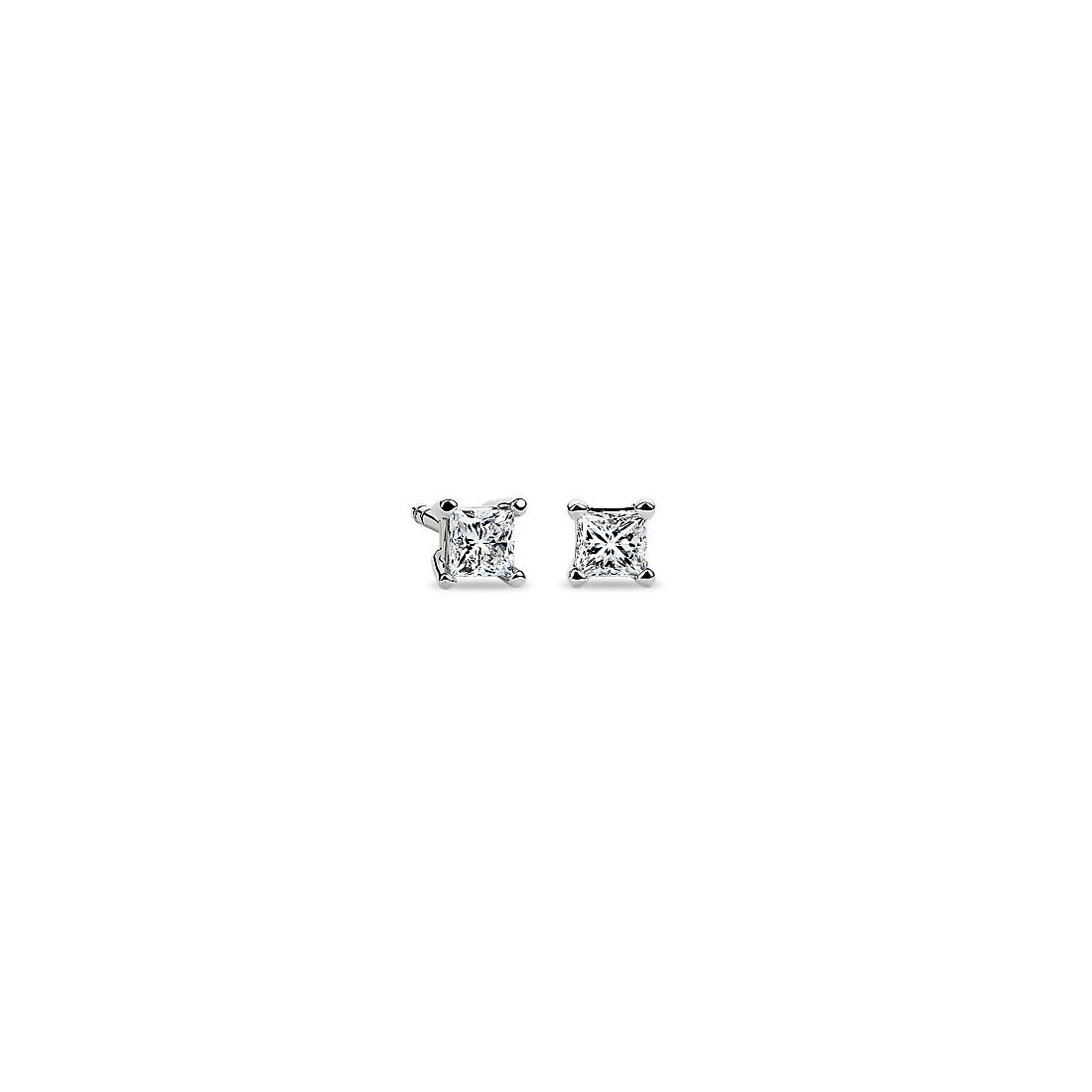 14k White Gold Four-Claw Princess Diamond Stud Earrings (0.23 ct. tw.)
