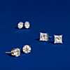 first alternate view of Princess-Cut Diamond Earrings in 14k White Gold (3 ct. tw.)