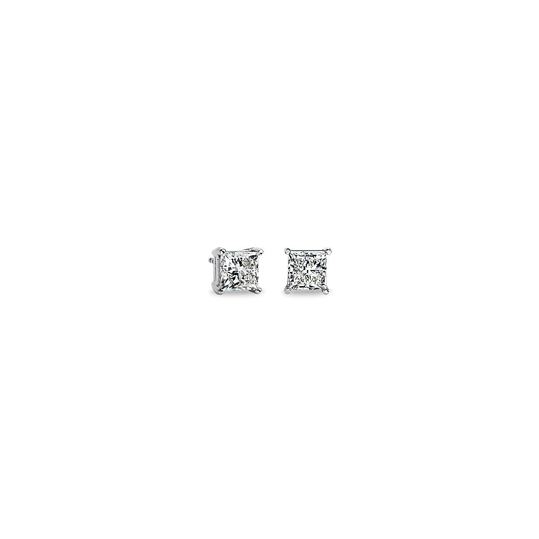 Princess-Cut Diamond Earrings in 14k White Gold (3 ct. tw.)