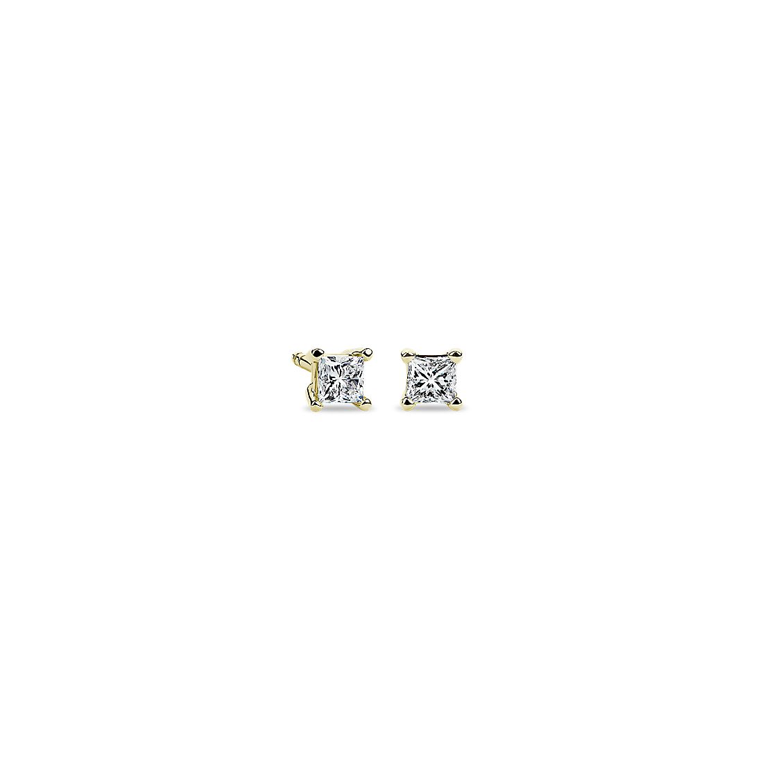 Princess Diamond Stud Earrings in 14k Yellow Gold (1/4 ct. tw.)