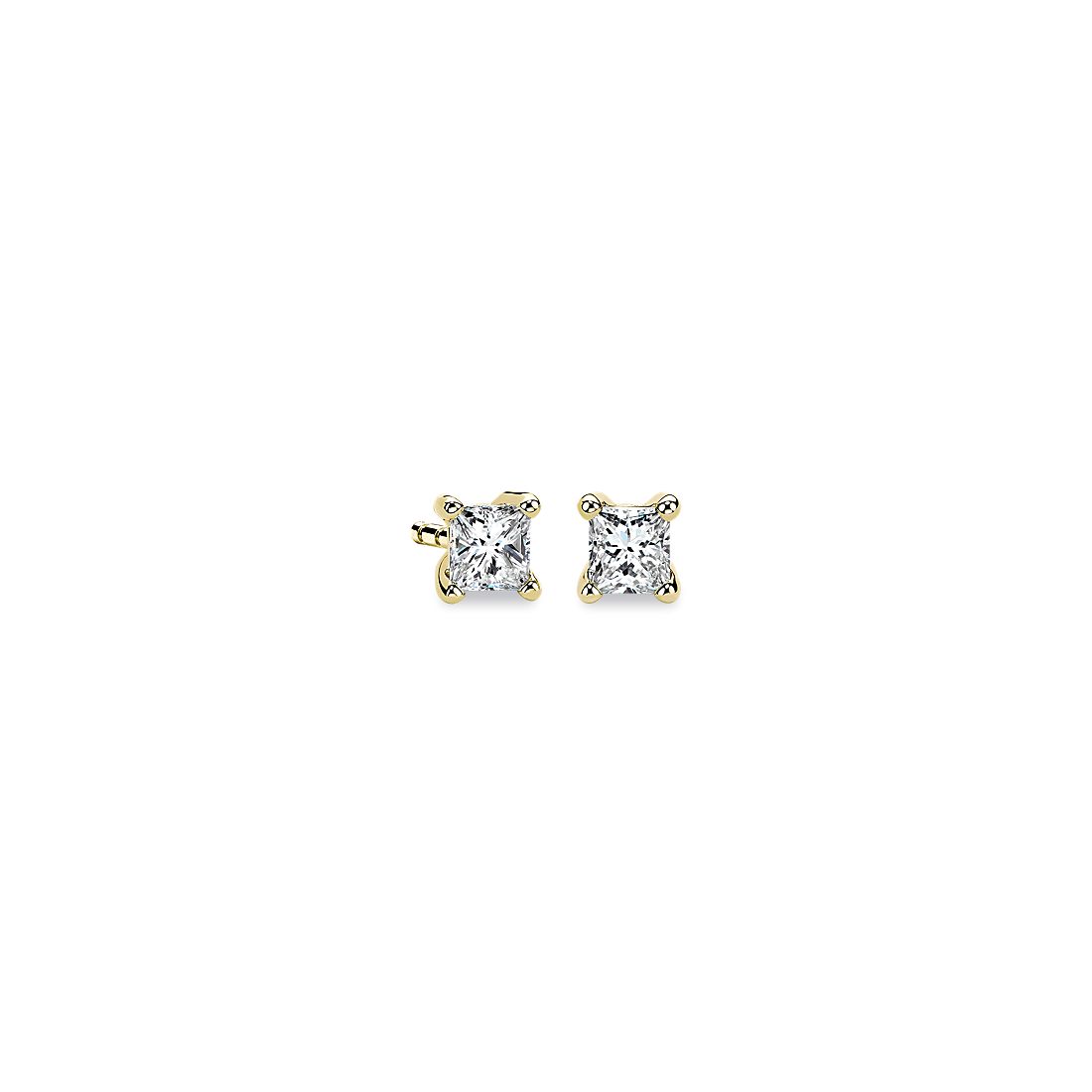 14k Yellow Gold Four-Claw Princess Diamond Stud Earrings (0.30 ct. tw.)