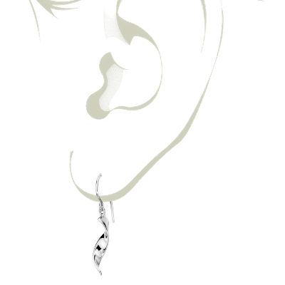 Closeup of earring on woman's ear
